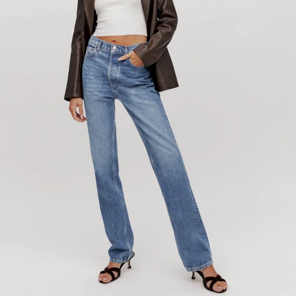 Reformation Cynthia High Rise Straight Long Jeans Colorado - Size 25